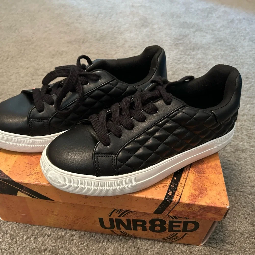 UNR8ED Black Quilted Sneakers - Picture 1 of 10